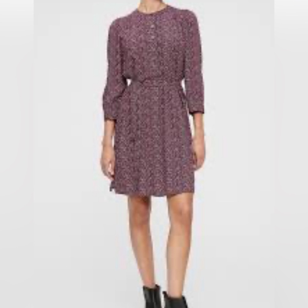 GAP Button Front Purple Print Dress